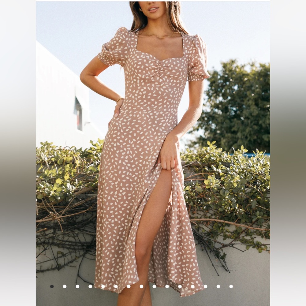 Petal & Pup Pink Midi Sundress with Puff Sleeves